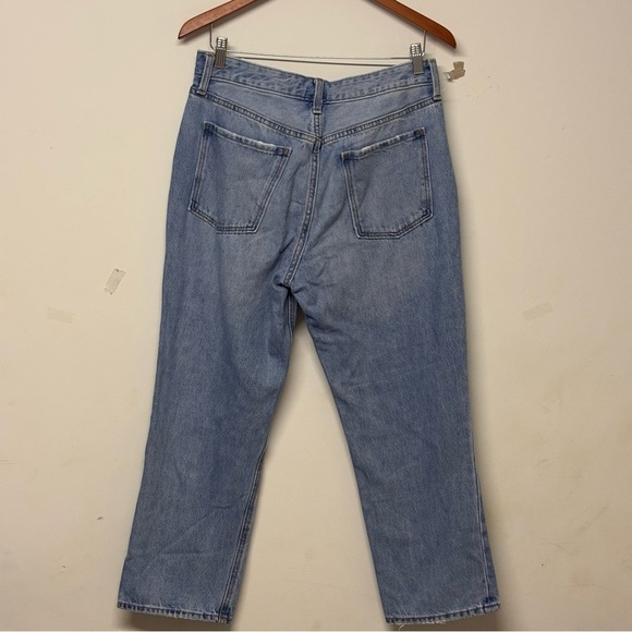 Old Navy High-Waisted Slouchy Straight Cropped Ripped Jeans Zinnia Light Wash 8 - Picture 4 of 4